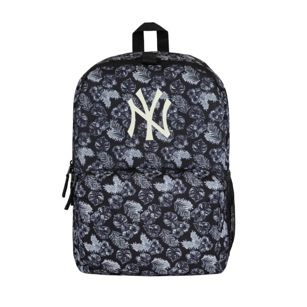Zaino 909store New Era New York Yankees nero con stampa floreale all-over e logo ricamato sul davanti